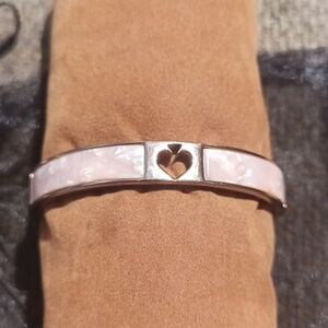 Kate Spade Rose gold tone pink shell clasp woman's bangle